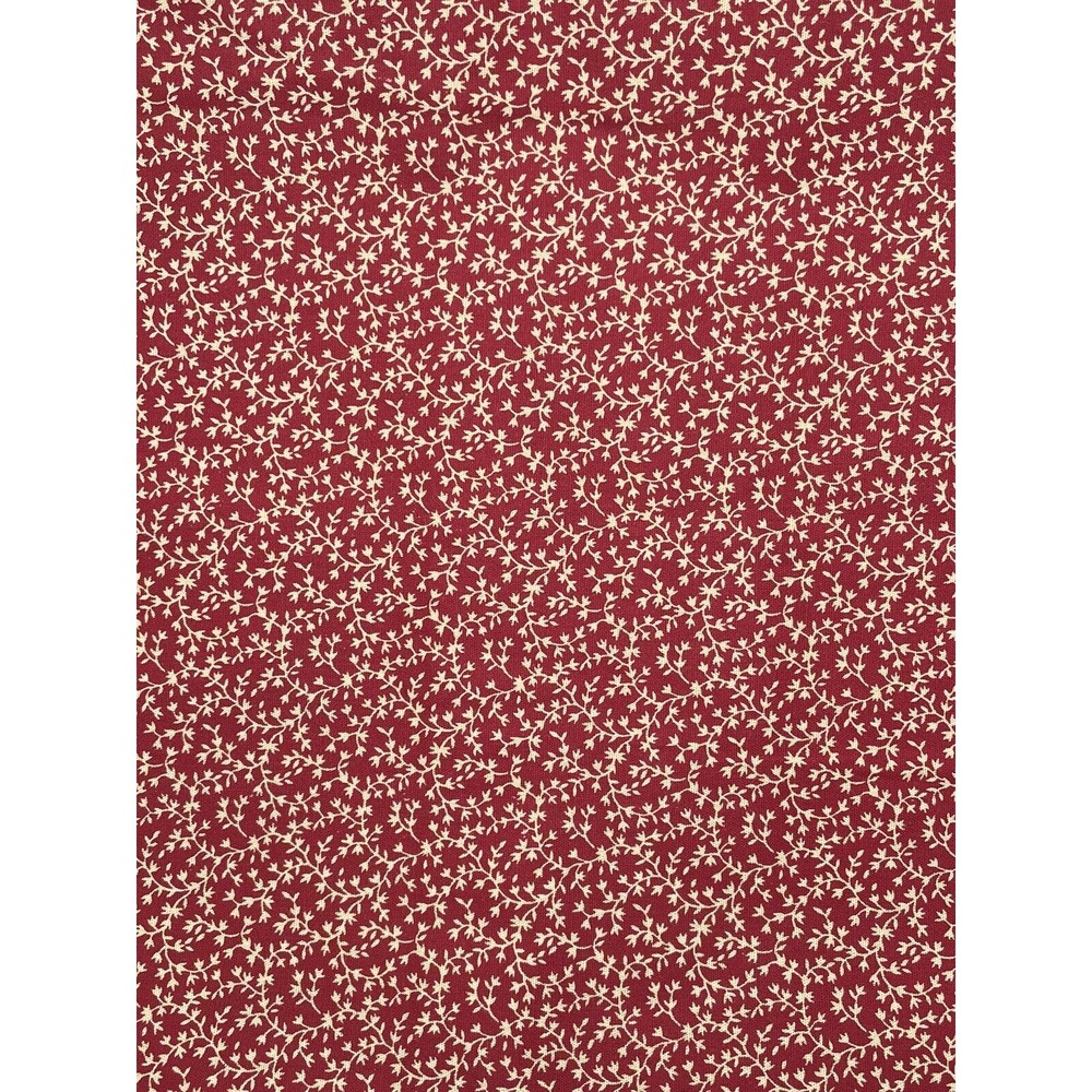 Burgundy Wine Red Color Fabric With Gold Leaves And Stems 43” X 23” - Picture 1 of 3
